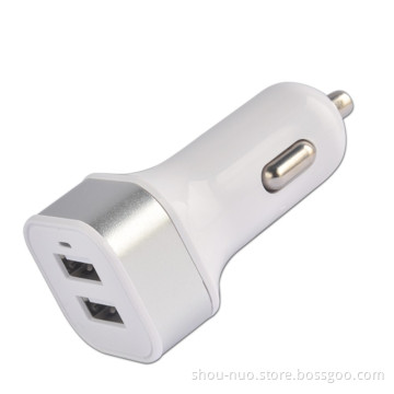Car charger 3 in 1 with outlet usb port two,for iphone 6 high speed mobile car chargers,for iphone 5 car multi charger